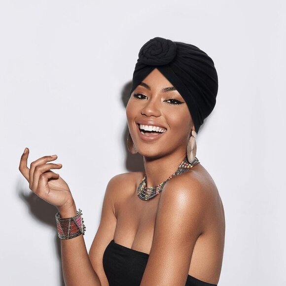 4 Pcs African Headwrap Turban for Women Stylish Hair Cover Trendy Good Fit main image 5
